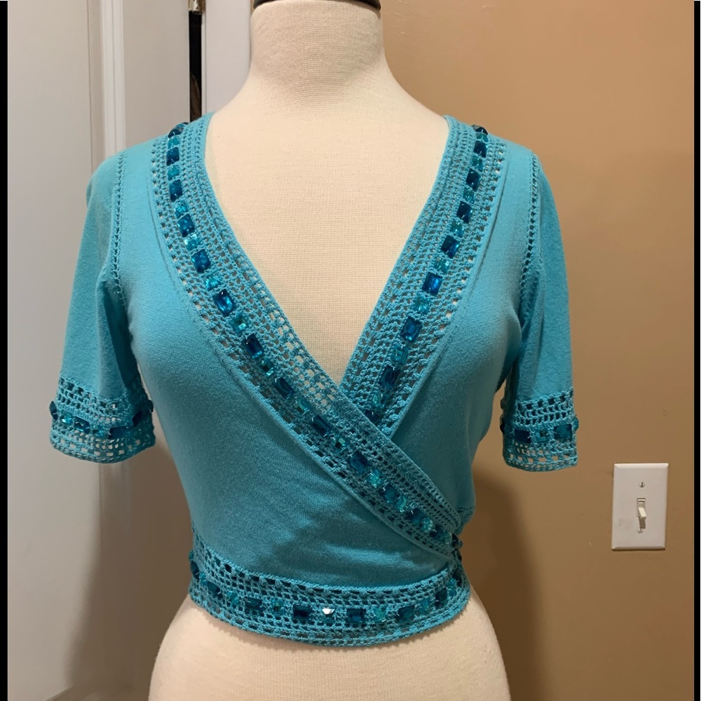Susana Monaco Jeweled Wrap Top